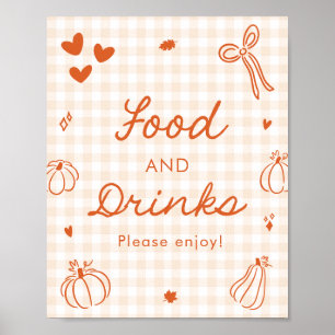 Fall Orange A Little Pumpkin Food and Drinks Sign