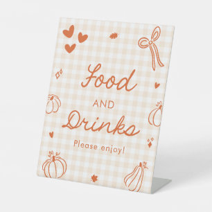 Fall Orange A Little Pumpkin Food and Drinks Sign