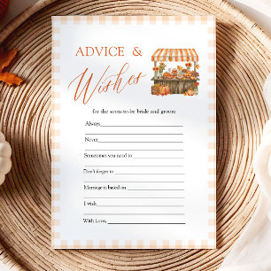 Fall Orange Advice and Wishes Bridal Shower Game Invitation
