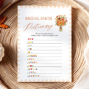 Fall Orange Bridal Shower Emoji Pictionary Game Invitation