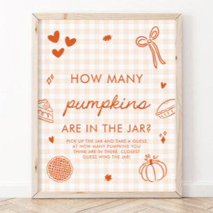 Fall Orange Cutie Pie Guess How Many Pumpkins Game Poster