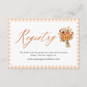 Fall Orange Farmers Market Bridal Shower Registry Enclosure Card