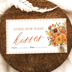 Fall Orange Farmers Market Guess How Many Kisses Enclosure Card