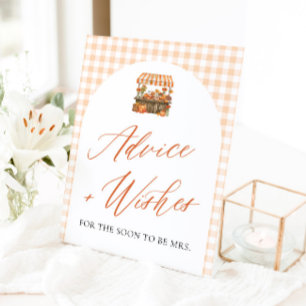 Fall Orange Fresh Off The Market Advice and Wishes Pedestal Sign