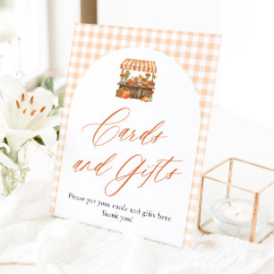 Fall Orange Fresh Off The Market Cards and Gifts Pedestal Sign