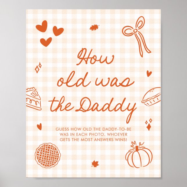 Fall Orange Gingham Cutie Pie How old was the Dad Poster (Front)