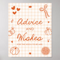 Fall Orange Gingham Hand Drawn Advice and Wishes