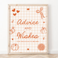Fall Orange Gingham Hand Drawn Advice and Wishes