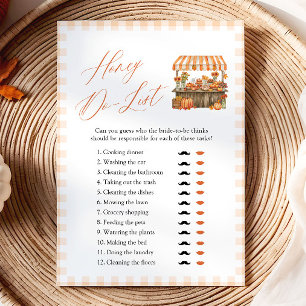 Fall Orange Gingham How Old Was The Bride Game Invitation