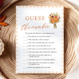 Fall Orange Gingham Market Guess the Number Game Invitation