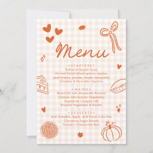 Fall Orange Hand Drawn A Little Cutie Pie Menu