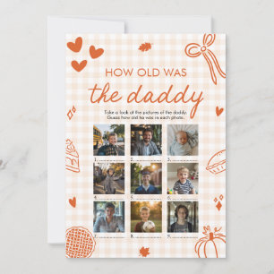 Fall Orange Hand Drawn How Old Was The Daddy Game Invitation