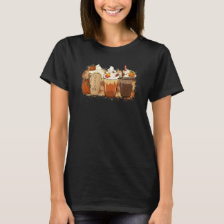 Fall Orange Lattes Pumpkin Spice Autumn Thankful T-Shirt