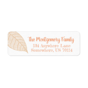 Fall Orange Leaf Skeleton Personalised
