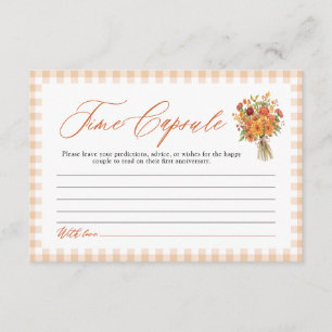 Fall Orange Market Time Capsule Bridal Shower Game Enclosure Card