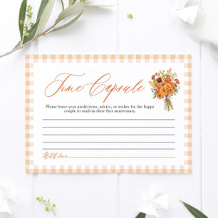Fall Orange Market Time Capsule Bridal Shower Game Enclosure Card