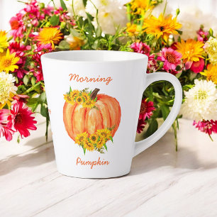 Fall Orange Pumpkin Thanksgiving Friendsgiving  Latte Mug