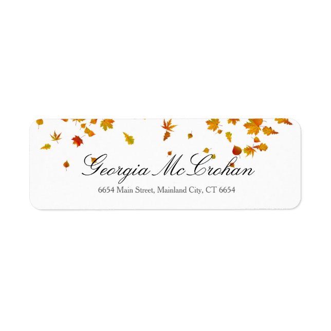 Fall Orange Red Leaves Return Address Label (Front)