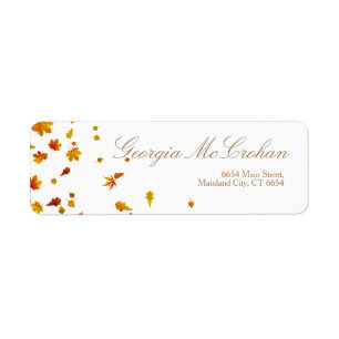 Fall Orange Red Leaves Return Address Label