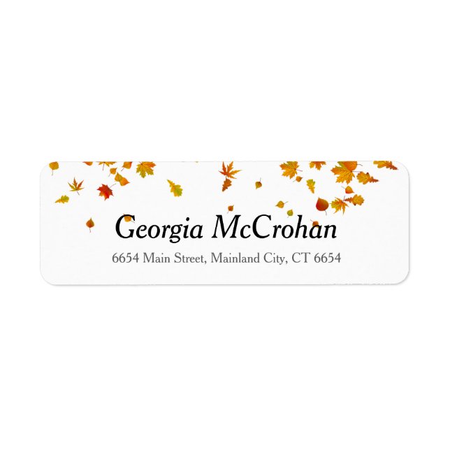 Fall Orange Red Leaves Return Address Label (Front)