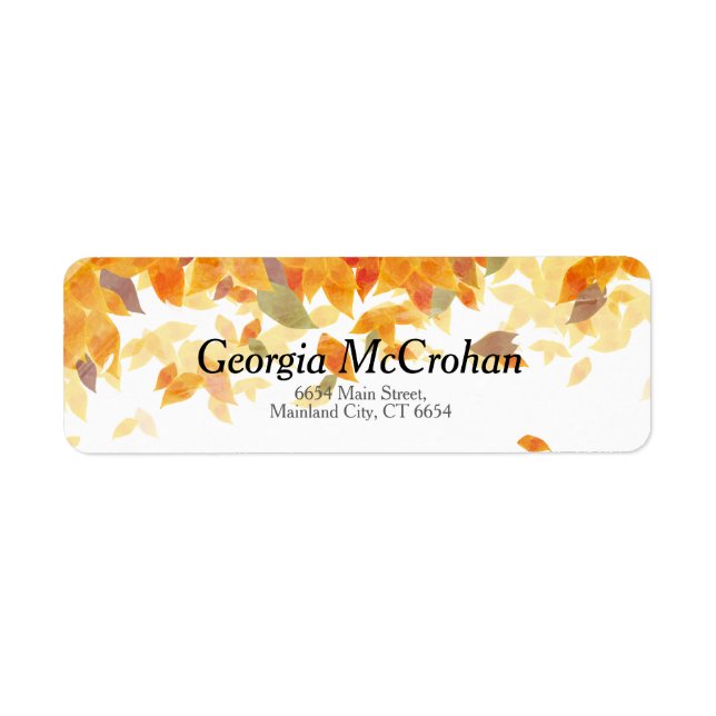 Fall Orange Red Leaves Return Address Label (Front)