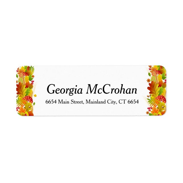 Fall Orange Red Leaves Return Address Label (Front)