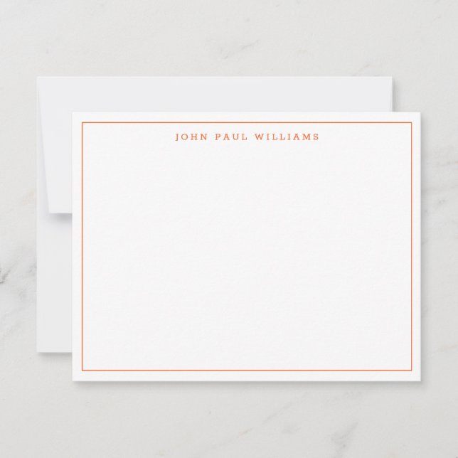 Fall Orange Simple Modern Professional Thin Border Card (Front)