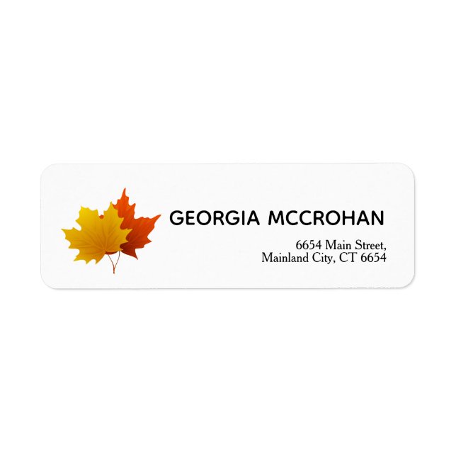 Fall Orange Yellow Leaves Return Address Label (Front)