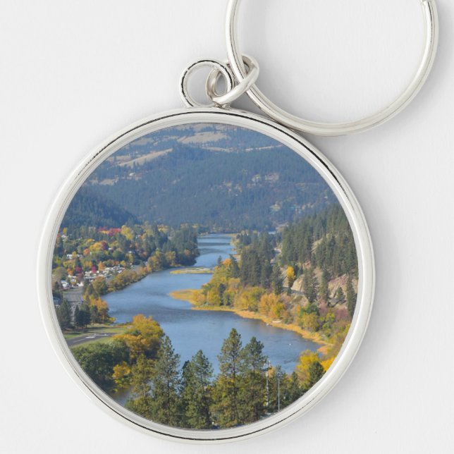 Fall Over Clearwater River Idaho  Key Ring (Front)