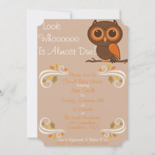 Fall Owl Baby Shower Invitation