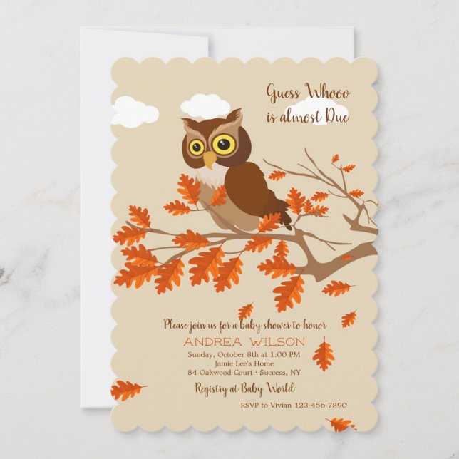 Fall Owl Invitation (Front)