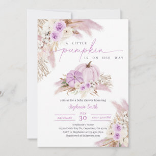 Fall Pampas Grass Baby Shower Invitation