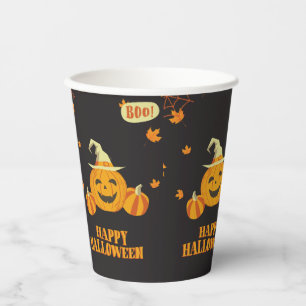 fall party halloween pumpkin paper cups