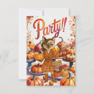 Fall Party Invitation Card – Cosy Autumn Gathering
