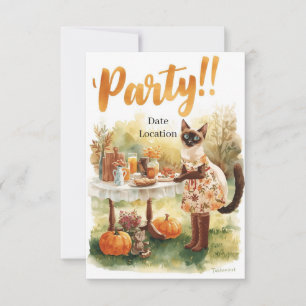 Fall Party Invitation Card – Cozy Autumn Gathering