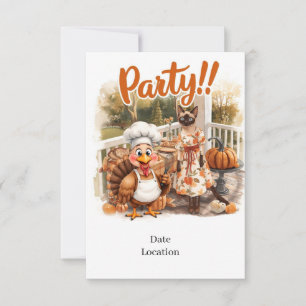 Fall Party Invitation Card – Cozy Autumn Gathering