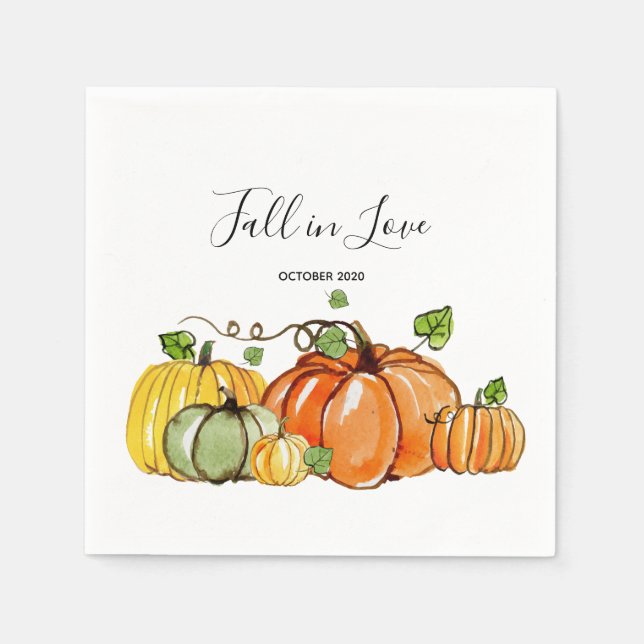 fall party, pumpkin, autumn Cocktail Paper Napkins (Front)