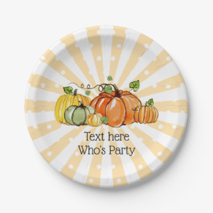 fall party, pumpkin, autumn,  fall Paper Plate