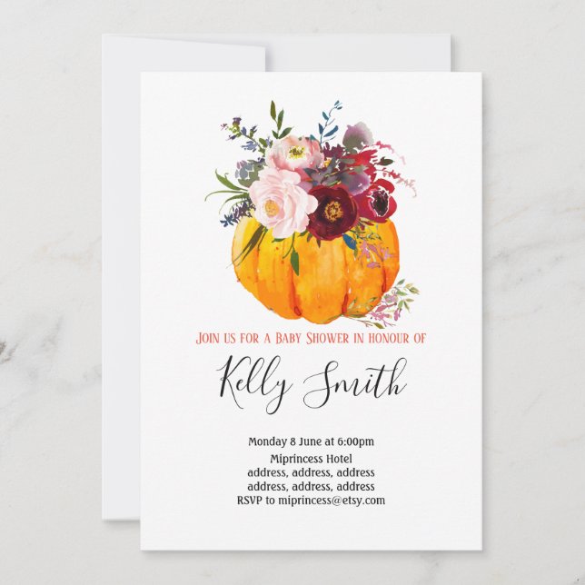 fall party, pumpkin, autumn, invitation (Front)