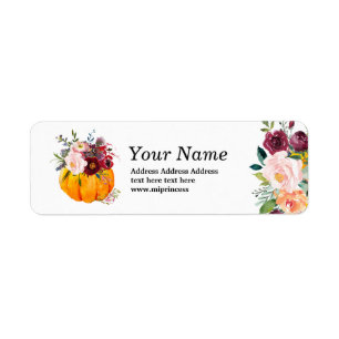 fall party, pumpkin autumn return address stickers