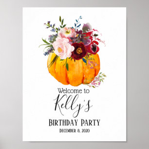 fall party, pumpkin, autumn, welcome sign