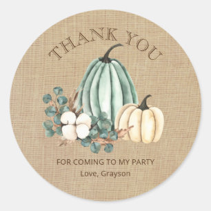 Fall Party Thank You Classic Round Sticker