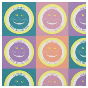 Fall Pastel Colours Cheshire Smiling Cat Fabric