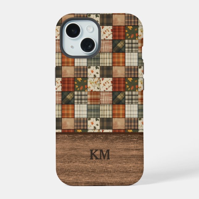 Fall Patchwork Quilt Phone Case | Personalized (Back)