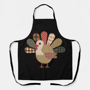 Fall Patchwork QuiltedTurkey Thanksgiving Apron