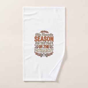 Fall Patriarchy Vintage Feminist Autumn Shirt Desi Hand Towel