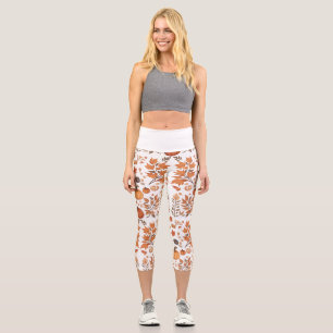 Fall pattern design capri leggings