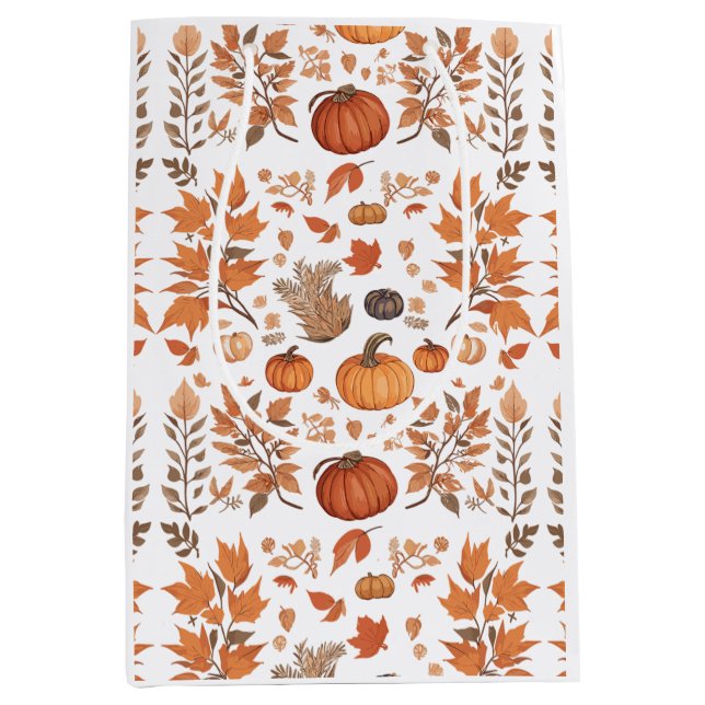 Fall pattern design medium gift bag (Front)