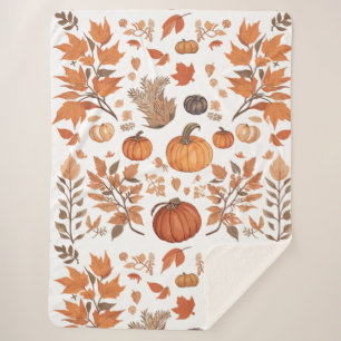 Fall pattern design sherpa blanket