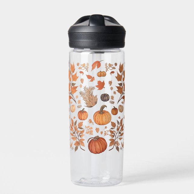 Fall pattern design water bottle (Front)